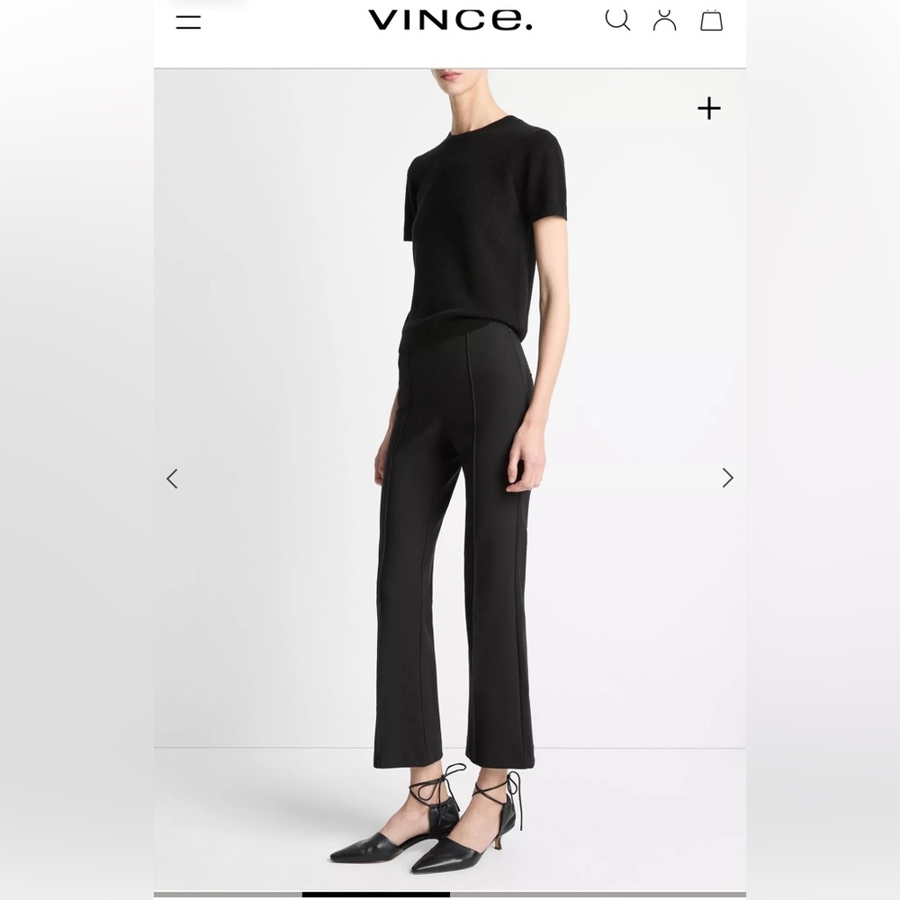 Vince Niki Mid-Rise Pintuck Crop Flare Pant Size XS - Picture 2 of 10